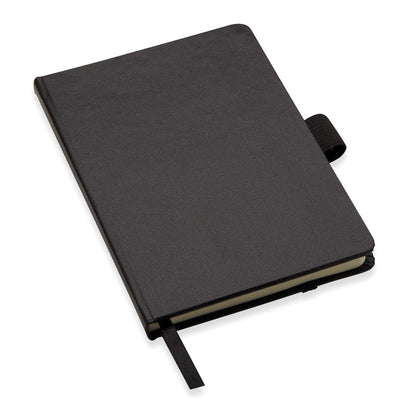 Libreta tapa rígida negra con boli
