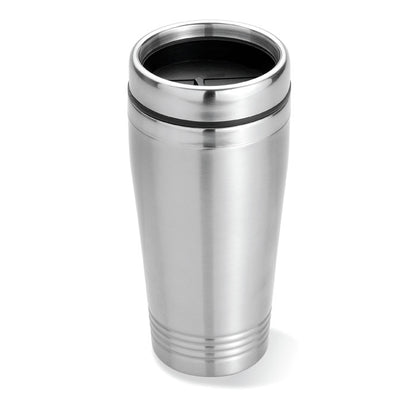 Vaso de viaje de acero inoxidable con tapadera antifugas