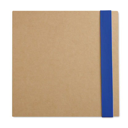 Carpeta de cartón con cierre de goma azul