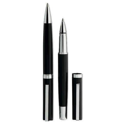 Set de bolígrafo y roller negro