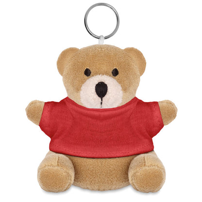 Llavero osito de peluche con camiseta roja