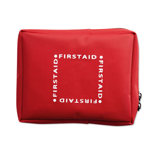 Vista frontal de Kit de primeros auxilios rojo