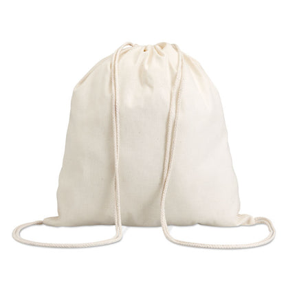 Mochila con cordones de algodón crema