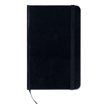 Libreta negra con cierre goma y marcapáginas