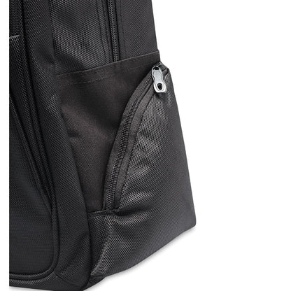 Pequeño bolsillo lateral con cierre cremallera en parte lateral de mochila para portátil