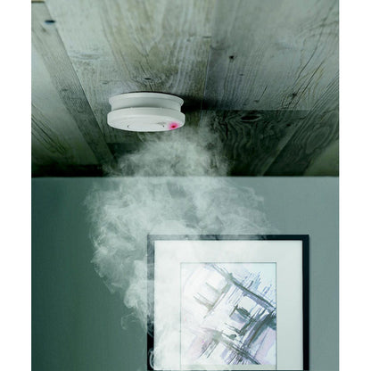 Detector de humos en habitación con humo
