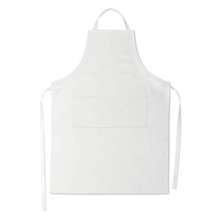 Delantal ajustable con bolsillo color blanco