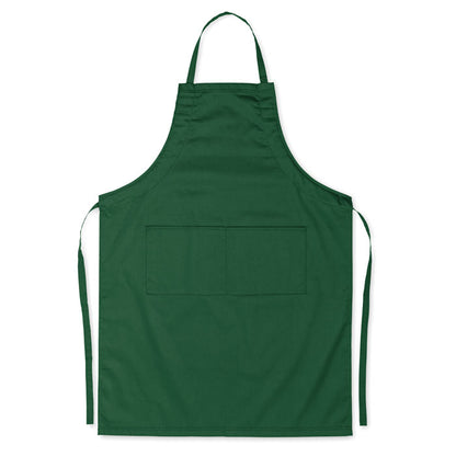 Delantal marrón chocolate ajustable con peto y con bolsillo frontal 