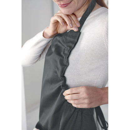 Delantal color tierra ajustable con peto y con bolsillo frontal 