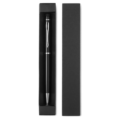 Boli de aluminio con estuche de cartón abierto negro 