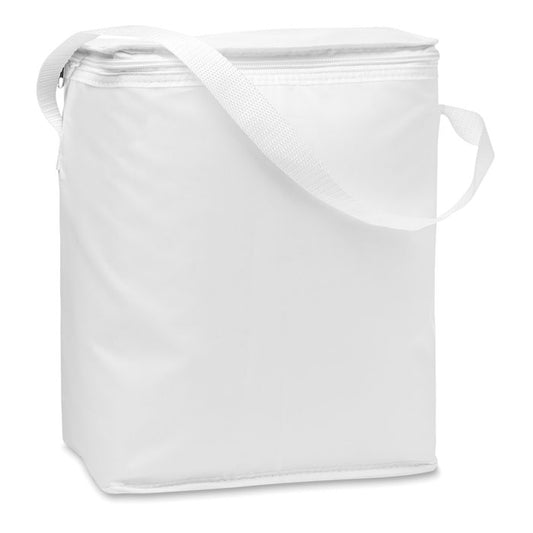 Nevera blanca portátil con asa y cremallera 