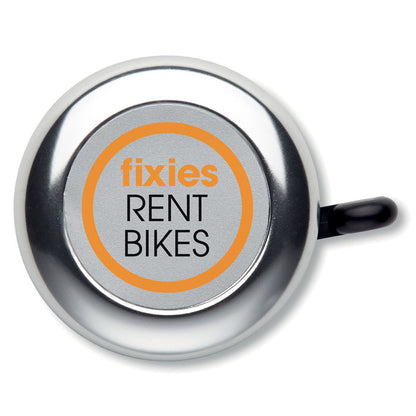 Timbre plateado de bici personalizado con logotipo