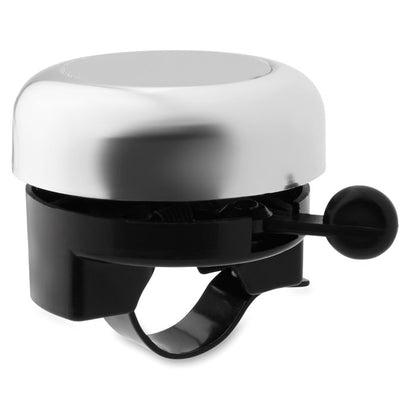 Timbre de bicicleta compacto fabricado en aluminio y plástico ABS.