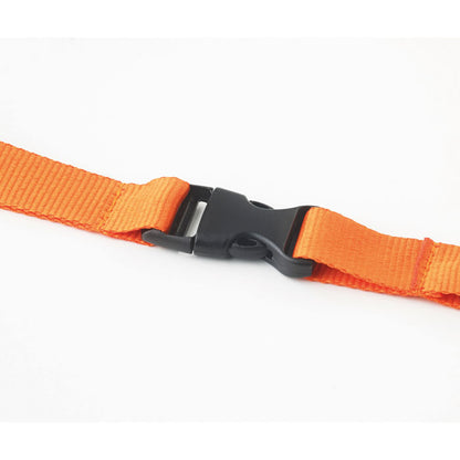detalle de hebilla de lanyard naranja