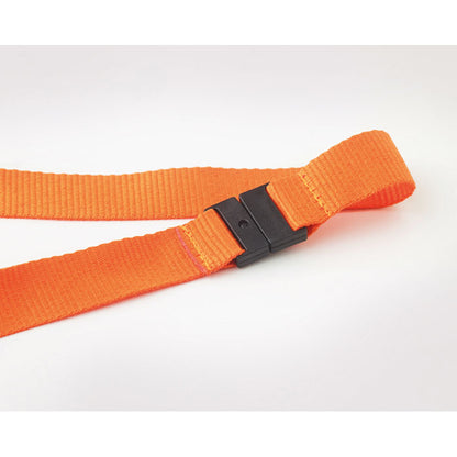 detalle de hebilla de lanyard naranja
