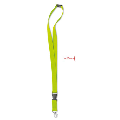 Lanyard con mosquetón y hebilla verde  lima. 2 cm