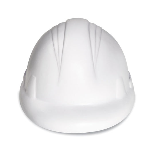 Anti estrés con forma de casco de minero blanco