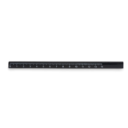 Lapiz de carpintero negro con regla de 14 cm.
