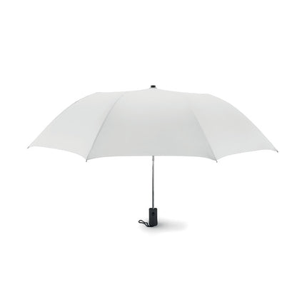 Paraguas plegable blanco abierto