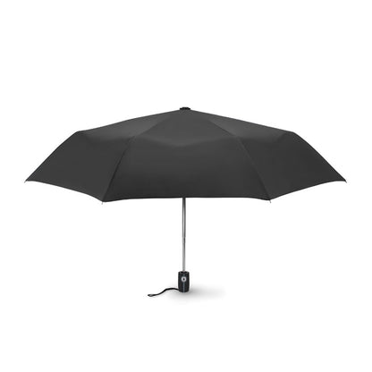 Paraguas negro automático plegable abierto