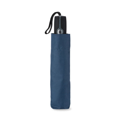 Paraguas automático plegable azul marino dentro de su funda