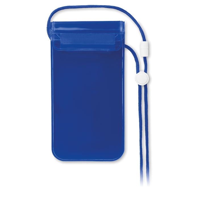 Funda impermeable de móvil con cordón azul