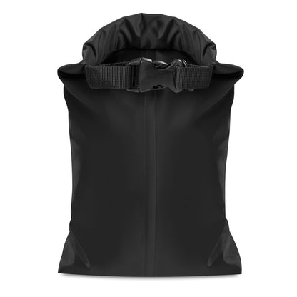 Bolsa impermeable negra con cierre enrrollable con  de mosquetón negro