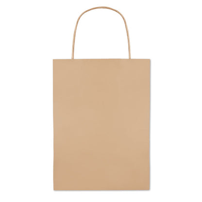 Bolsa de papel kraft color marrón con asas retorcidas tamaño pequeño