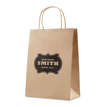 Bolsa de papel kraft personalizada con logotipo en una cara