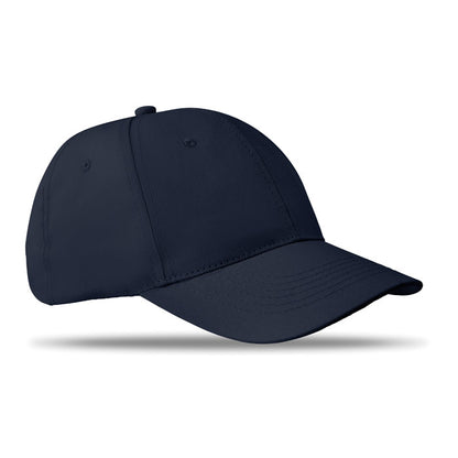 Parte trasera de gorra negra de 6 paneles
