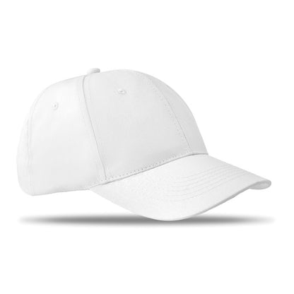 Parte trasera de gorra roja de 6 paneles