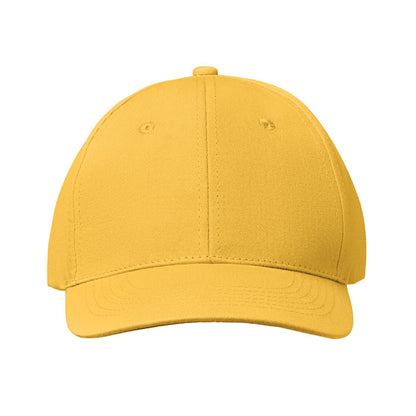 Parte trasera de gorra amarilla de 6 paneles