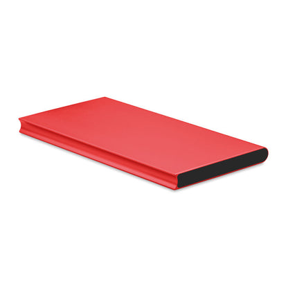 Batería externa de aluminio roja de diseño plano