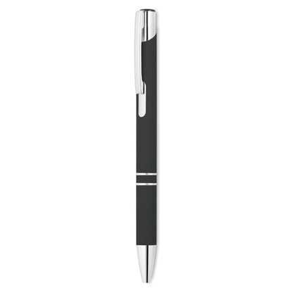 Boli negro con pulsador, punta y clip de metal