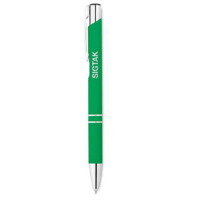 Bolígrafo verde personalizado con logotipo