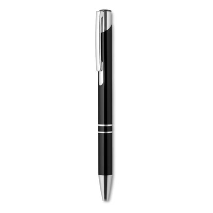 Bolígrafo de aluminio con pulsador negro