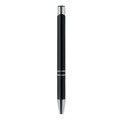 Bolígrafo de aluminio con pulsador negro