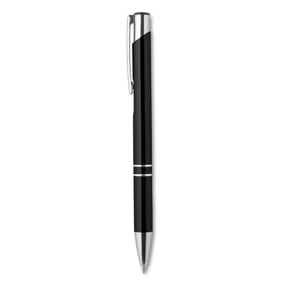 Bolígrafo de aluminio con pulsador negro