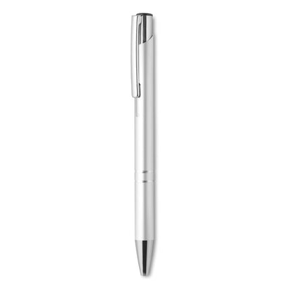 Bolígrafo de aluminio con pulsador blanco