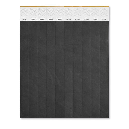 Hoja de 10 pulseras negras de papel 