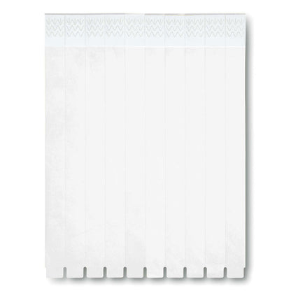 Hoja de 10 pulseras blancas de papel  Tyvek