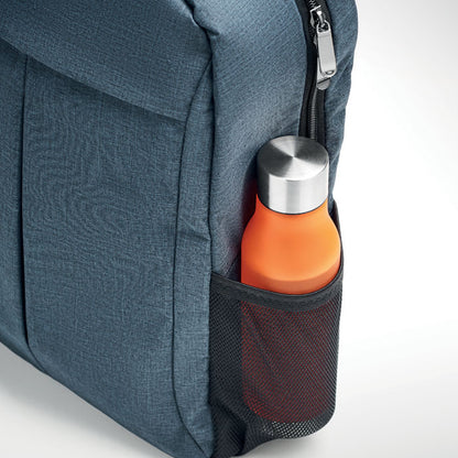 Bolsillo lateral con rejilla de mochila azul para botella