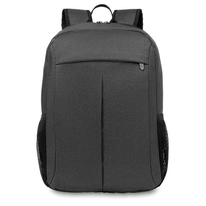 STOCKHOLM BAG - Mochila 360D jasp. Mochila gris de poliéster con compartimento para portátil y tablet.