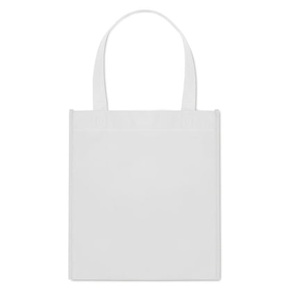 Bolsa para la compra blanca de non woven con asas cortas blanca