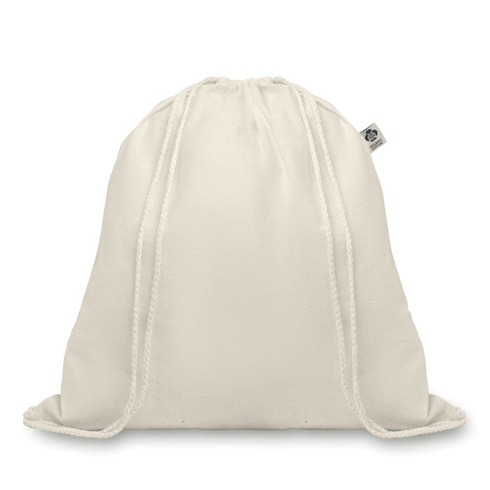 ORGANIC HUNDRED - Mochila de cordones de algodón orgánico natural 105 gr/m², ideal para ferias y regalos ecológicos en la categoría mochilas.