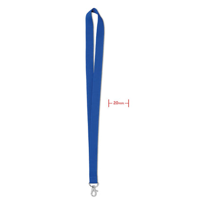 Lanyard azul de 20 mm con mosquetón 
