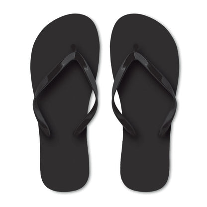 Vista frontal de chanclas de PE negras