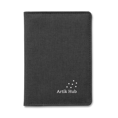 Porta pasaportes gris de poliéster