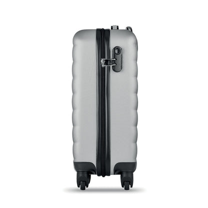 Trolley rígido de color gris con cierre de seguridad