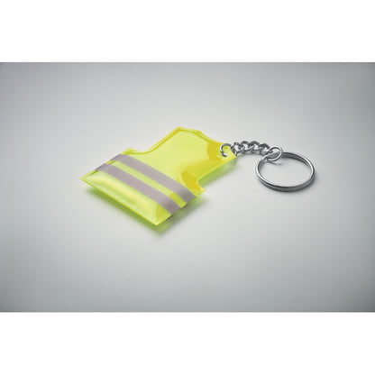 Llavero en forma de chaleco amarillo reflectante